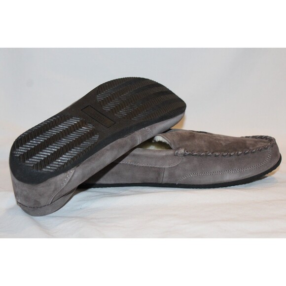 NIB Polo Ralph Lauren Men\'s Suede Moccasin Slippers GRAY SZ XL 12-13 main image 6